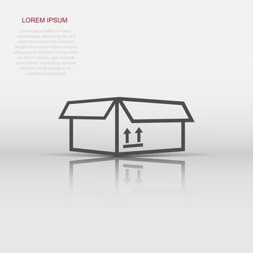 Vector packaging box icon in flat style. Shipping pack sign illustration pi.. 库存插图