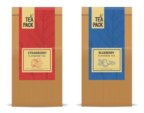 Vector Packaging Design Layout. Template for Tea or Coffee Packaging. Stock-Illustration