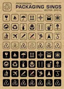 Vector Packaging Grunge Icons Set Stock Illustration