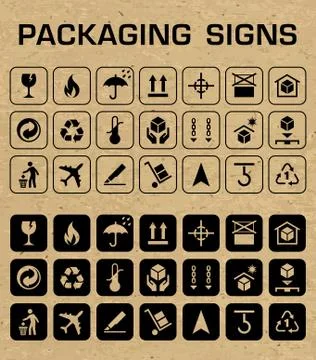 Vector Packaging Icons Set Stock Illustration
