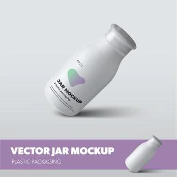 Vector packaging template with realistic shadows, with screw cap isolated on  Stock Illustration