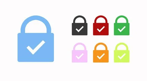 Vector Padlock Icon Set. Stock Illustration