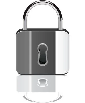Vector padlock with reflection Stock Illustration