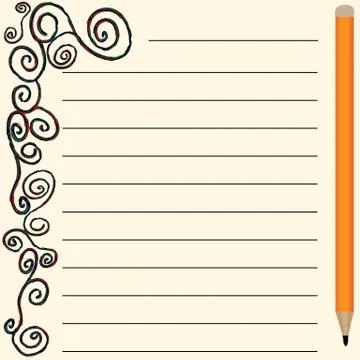 Vector page for notes and notebooks Stock Illustration