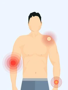 Vector pain target hurt red circle. Pain marker on body Stock Illustration