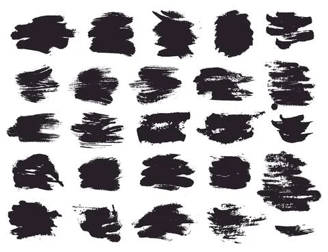 Vector paint brush stains. Grunge hand drawn shapes. 스톡 일러스트