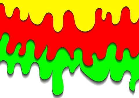 Vector : Paint dripping and shadow on white background Stock Illustration