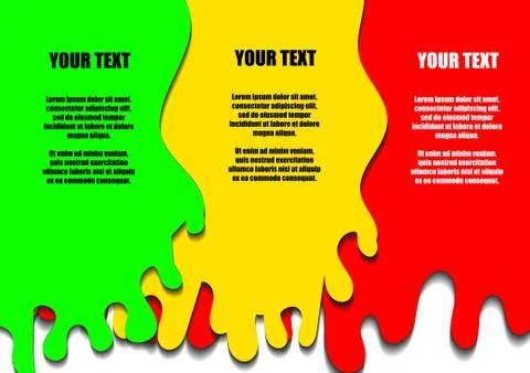 Vector : Paint dripping and shadow on white background Stock Illustration