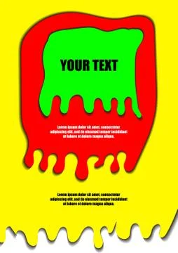 Vector : Paint dripping and shadow on white background Stock Illustration