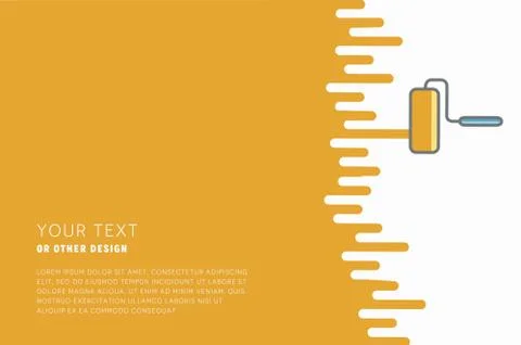 Vector paint roller with paint and space for text or other design. Stock Illustration