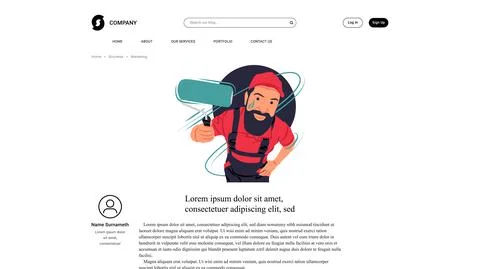 Vector painter in shadow of sharp lines style . Editable illustration Stock Illustration