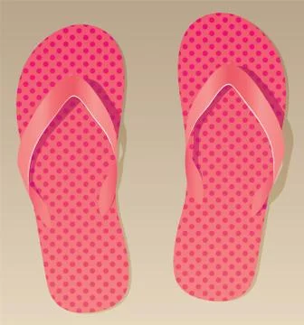 Vector pair of pink flip flops Stock Illustration