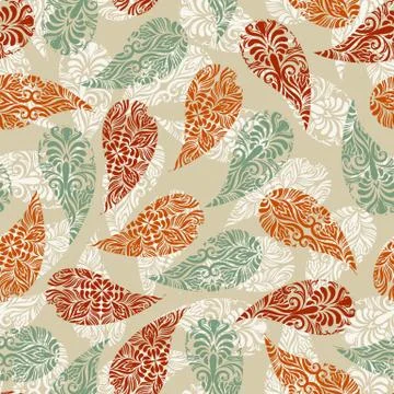Vector paisely vintage seamless pattern Stock Illustration