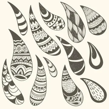 Vector paisley design elemenets Stock Illustration