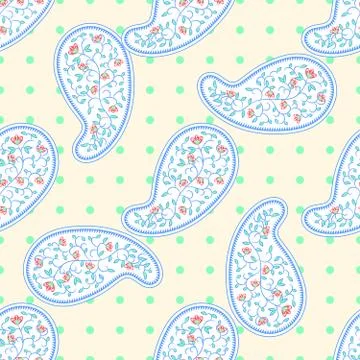 Vector paisley floral seamless pattern Illustrazione stock