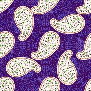 Vector paisley floral seamless pattern Illustrazione stock