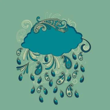 Vector paisley rain Stock-Illustration