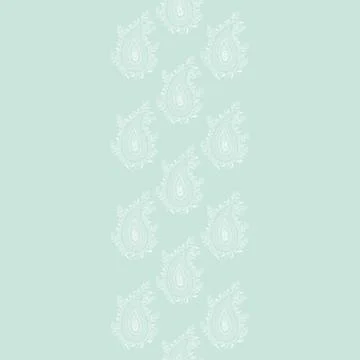 Vector paisley repeat seamless border. Stock Illustration