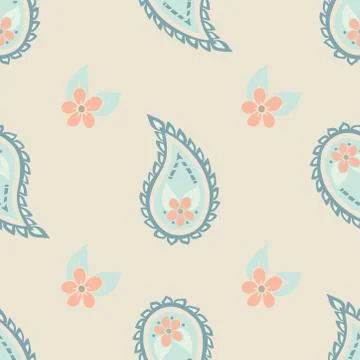 Vector paisley repeat seamless pattern. Stock Illustration