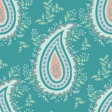 Vector paisley repeat seamless pattern. Stock Illustration