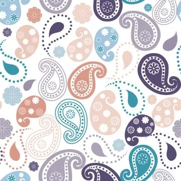 Vector paisley seamless pattern background. Stock Illustration