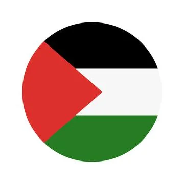 Vector palestine flag circle on white background Stock Illustration