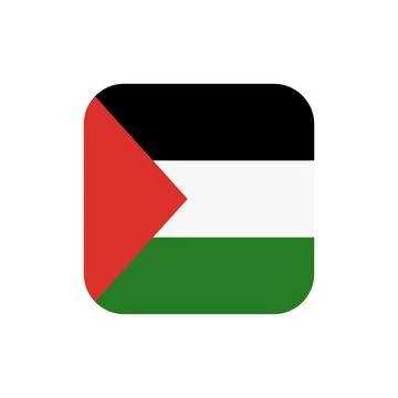 Vector palestine flag square on white background Stock Illustration