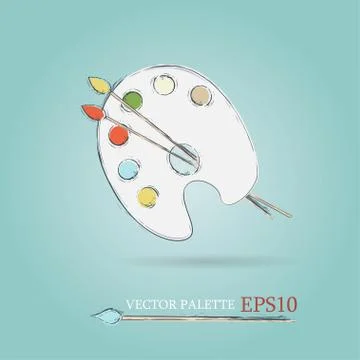 Vector palette and brushes Stock Illustration