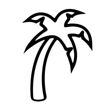 Vector palm icon isolated on white. Line minimalistic flat icon for web. Stock Illustration