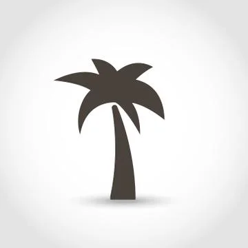 Vector palm tree black silhouette isolated on a white background Stock Illustration