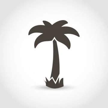 Vector palm tree black silhouette isolated Stock Illustration
