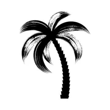 Vector palm tree icon brush stroke design イラスト素材