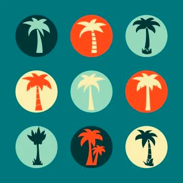 Vector palm tree icon Stock Illustration