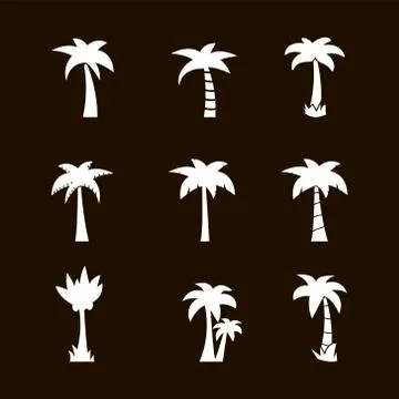Vector palm tree icon Stock Illustration