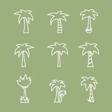 Vector palm tree icon Stock Illustration