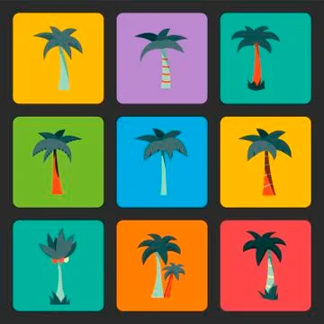 Vector palm tree icon Stock Illustration