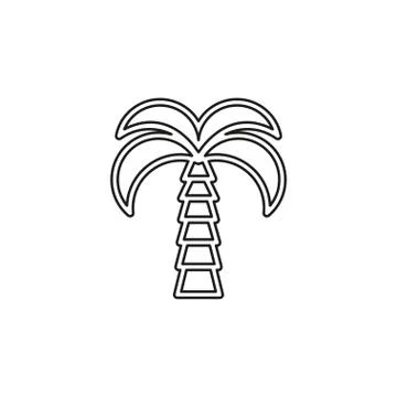 Vector palm tree illustration, beach island Stock Illustration