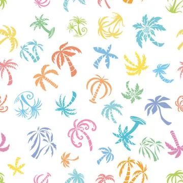 Vector Palms Travel Pattern 스톡 일러스트
