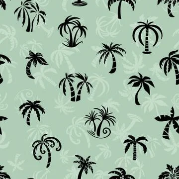 Vector Palms Travel Pattern Stock Illustration