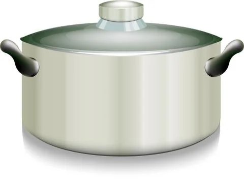 Vector pan with glass cover. Stock Illustration