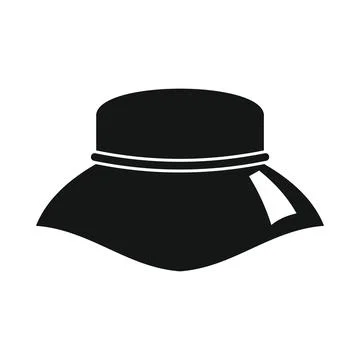 Vector panama hat black simple icon isolated on white Stock Illustration