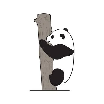 Vector panda climbing a tree Stock Illustration