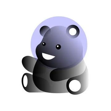 Vector panda in gradient style. Digital art Stock Illustration