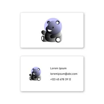 Vector panda in gradient style . Editable illustration Stock Illustration