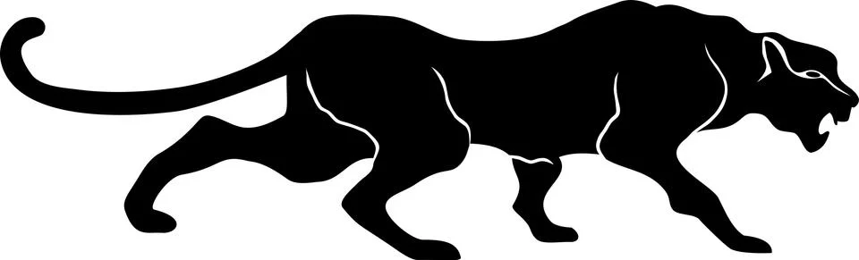 Vector, Panther, black, draw, cat, art, clip, drawing Stock Illustration
