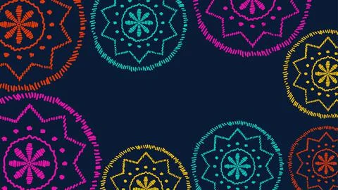 Vector. Papel Picado pattern. Hispanic Heritage Month. Stock Illustration