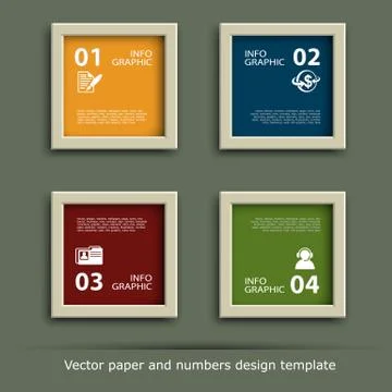 Vector paper and numbers icon design template Stock Illustration