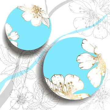 Vector paper art of Spring in the mountains on the gradient gray and green ba Stock Illustration