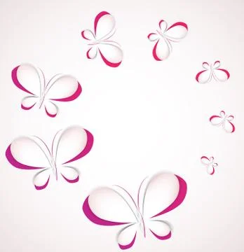 Vector paper butterflies Illustrazione stock