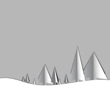 Vector : Paper christmas tree with shadow Stock Illustration